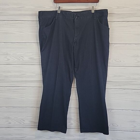 Lee Modern Series Curvy Fit Navy Casual Pants Womens Plus Size 22S - Picture 4 of 14